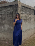 BLUE SILK CAPE SHAWL