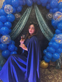 BLUE SILK CAPE SHAWL