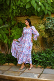 SQUARISH WHITE FLORAL DRESS