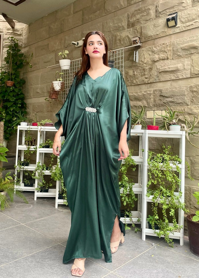 GREEN SILK KAFTAN