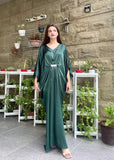 GREEN SILK KAFTAN