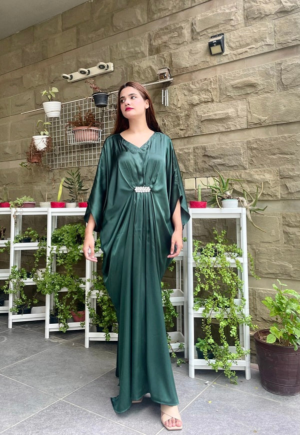 GREEN SILK KAFTAN