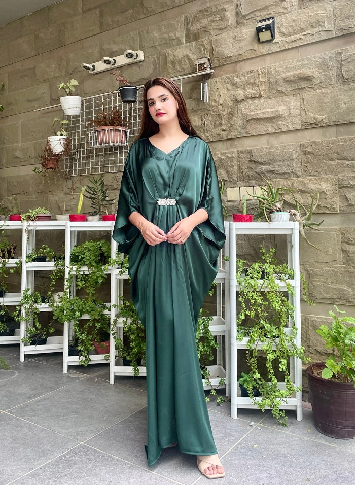 GREEN SILK KAFTAN