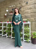 GREEN SILK KAFTAN