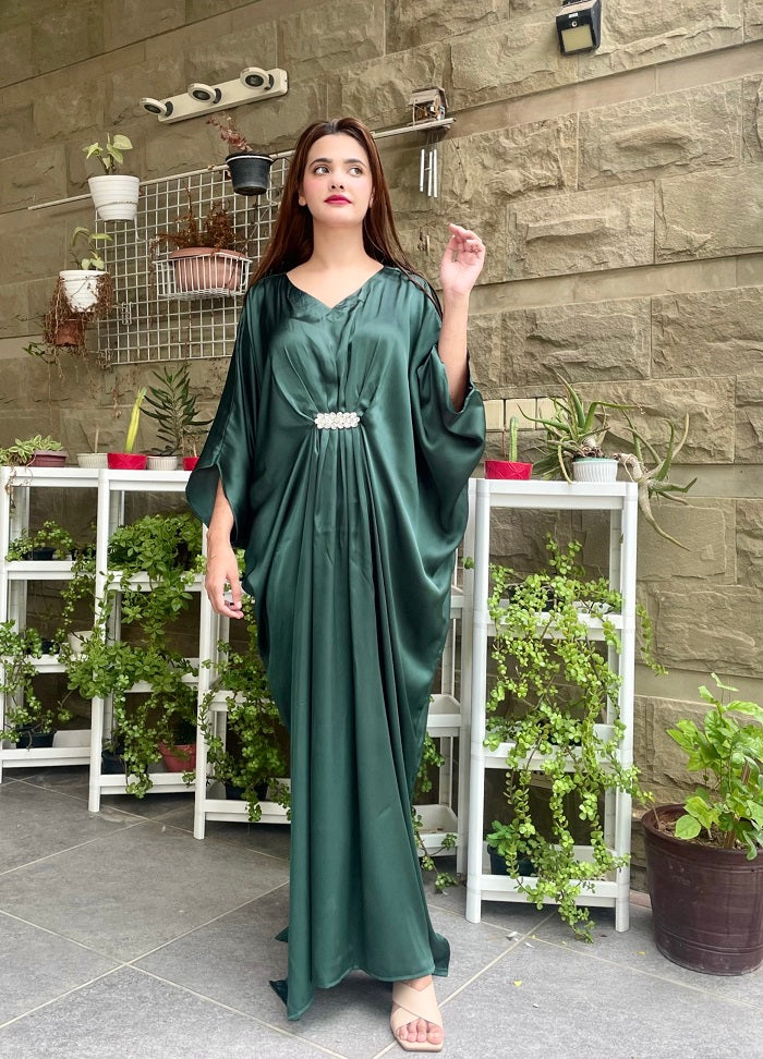 GREEN SILK KAFTAN
