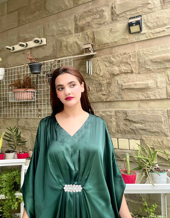 GREEN SILK KAFTAN