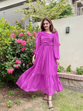 DEEP LILAC FLIRTY FRILL DRESS