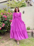 DEEP LILAC FLIRTY FRILL DRESS