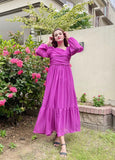 DEEP LILAC FLIRTY FRILL DRESS