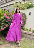DEEP LILAC FLIRTY FRILL DRESS