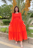 SQUARISH ORANGE DRESS