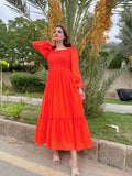 SQUARISH ORANGE DRESS