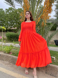 SQUARISH ORANGE DRESS
