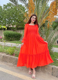 SQUARISH ORANGE DRESS
