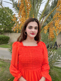 SQUARISH ORANGE DRESS