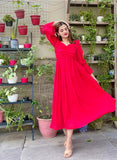 RED CRUSH FROCK