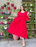 RED CRUSH FROCK