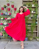 RED CRUSH FROCK