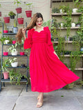 RED CRUSH FROCK