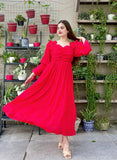 RED CRUSH FROCK