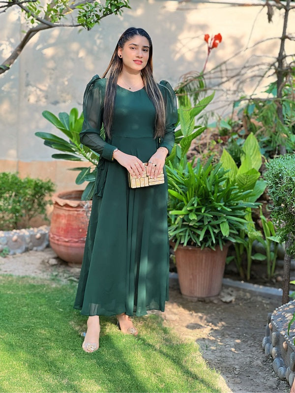 ROUND NECK SIDE KNOT DRESS