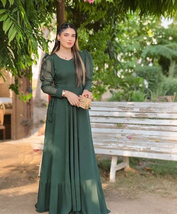 ROUND NECK SIDE KNOT DRESS