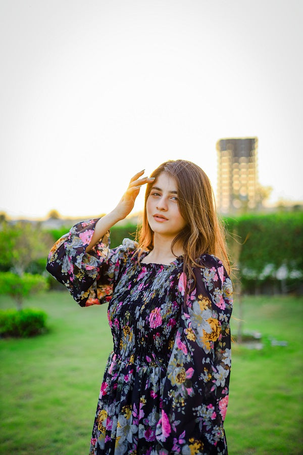 BLUE SQUARISH DRESS