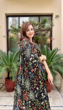 FLORAL PRE - DRAPED - SAREE GOWN