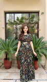 FLORAL PRE - DRAPED - SAREE GOWN