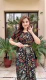 FLORAL PRE - DRAPED - SAREE GOWN