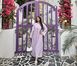 LILAC CHIKANKARI KAFTAN DRESS
