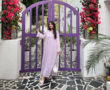 LILAC CHIKANKARI KAFTAN DRESS