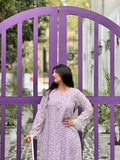 LILAC CHIKANKARI KAFTAN DRESS