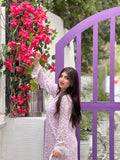 LILAC CHIKANKARI KAFTAN DRESS