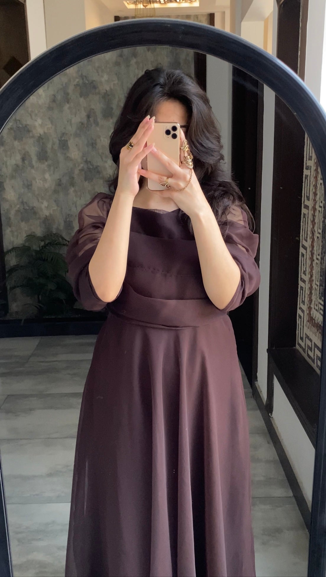 BROWN FLIRTY DRESS