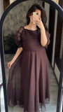 BROWN FLIRTY DRESS