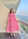 FIT & FLARE PINK DRESS