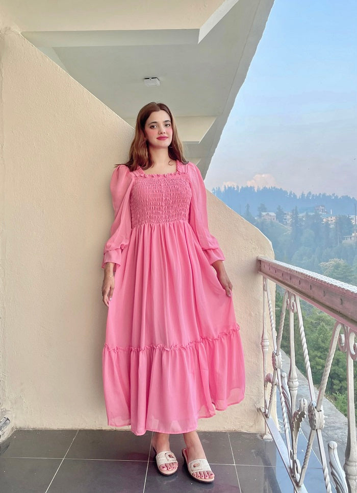 FIT & FLARE PINK DRESS
