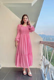 FIT & FLARE PINK DRESS