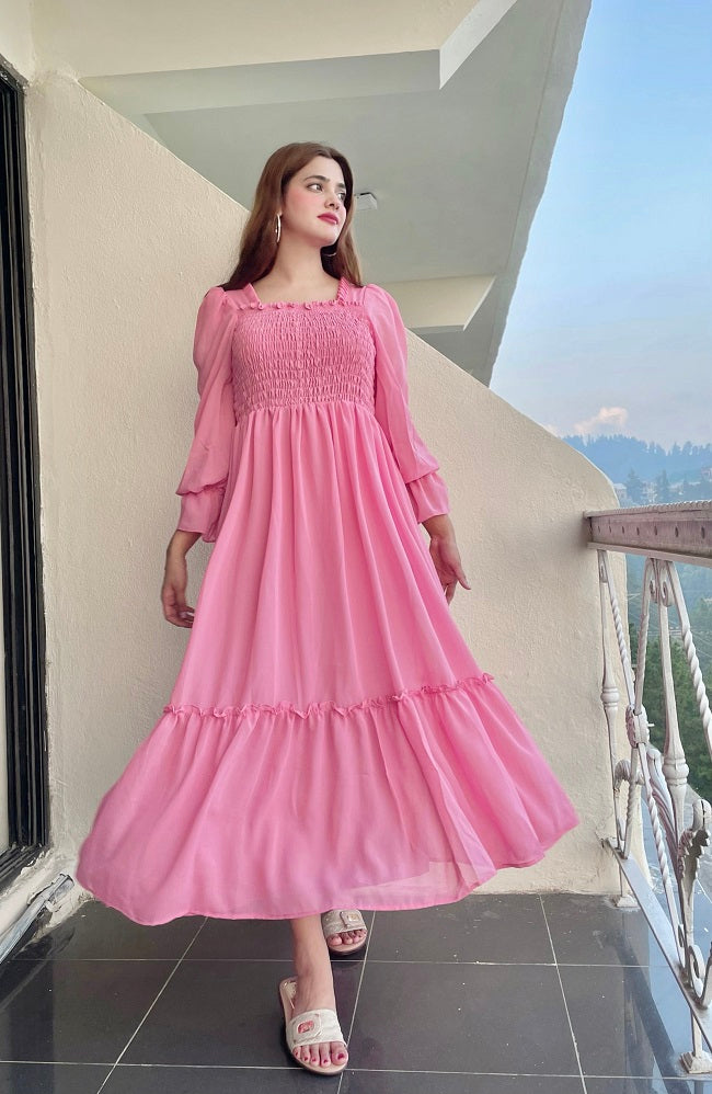 FIT & FLARE PINK DRESS