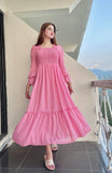 FIT & FLARE PINK DRESS