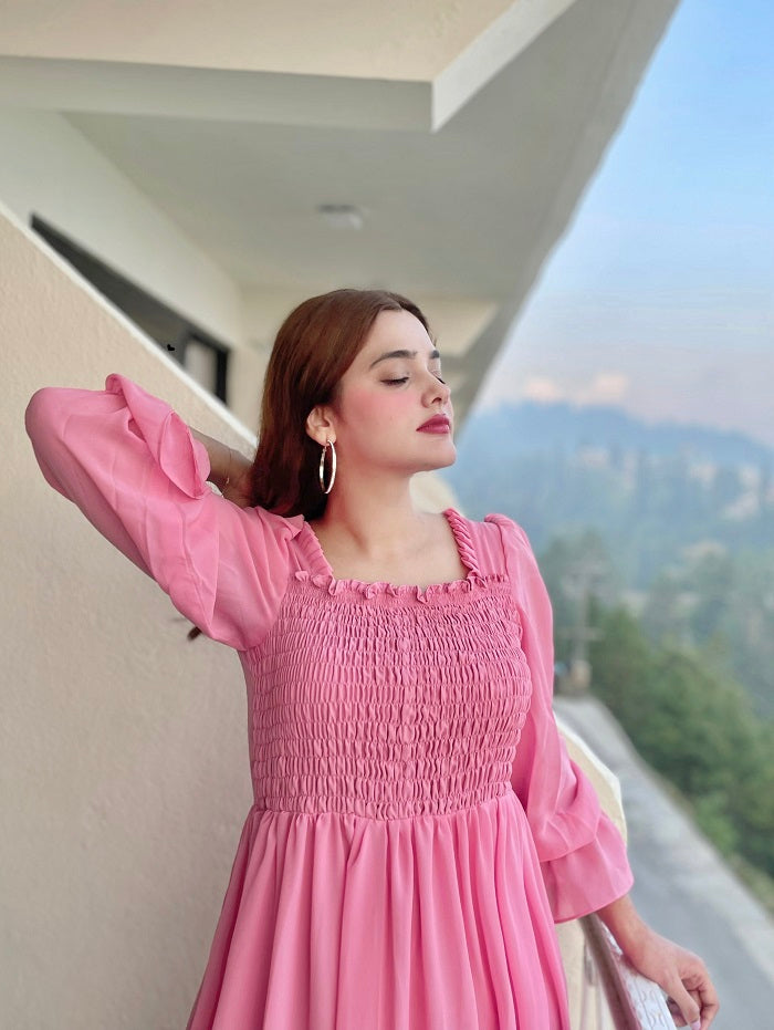 FIT & FLARE PINK DRESS