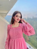 FIT & FLARE PINK DRESS