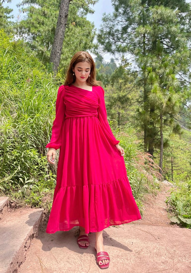 RED FLIRTY FRILL