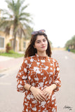 Brown Floral Frock
