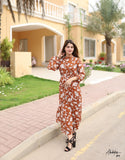 Brown Floral Frock