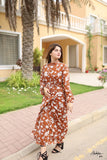 Brown Floral Frock