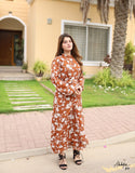 Brown Floral Frock