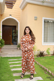 Brown Floral Frock