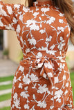 Brown Floral Frock